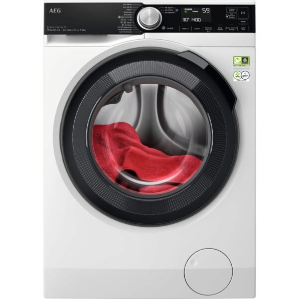 AEG Lavadora de Carga Frontal 10 kg LFSR8514L6O, 1400 rpm, Libre Instalación, Tecnología PowerCare, Programa Vapor ProSteam, PreciseWash, Cajón Universal, Conectividad WiFi, Display LCD XXL, Blanco